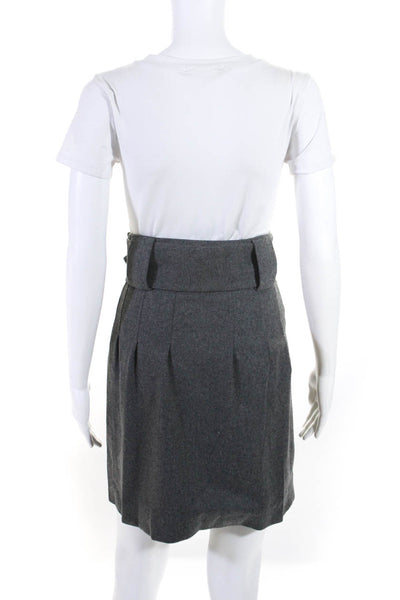 Calypso Christiane Celle Womens Wool Belted Lined Short Pencil Skirt Gray Size 0