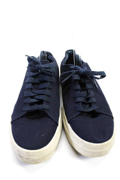 Vince Mens Low Top Lace Up Casual Sneakers Navy Blue Size 9 Medium