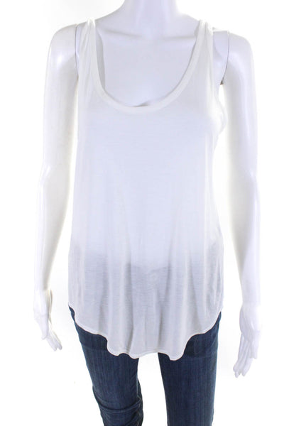 Helmut Lang Womens Pullover Asymmetrical Tank Top White Size Medium