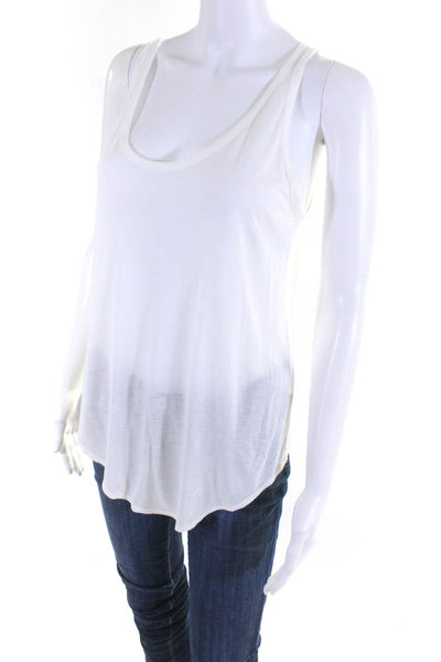 Helmut Lang Womens Pullover Asymmetrical Tank Top White Size Medium