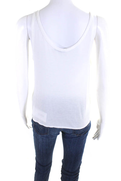 Helmut Lang Womens Pullover Asymmetrical Tank Top White Size Medium