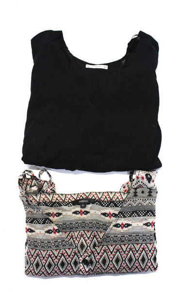 Millau Zara Knit Womens Sheer Blouse Knit Top Multicolor Black Size XS S Lot 2