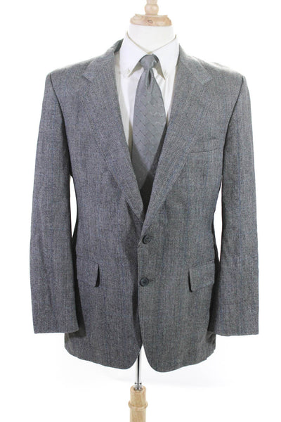 Kuppenheimer Mens Gray Glen Plaid Two Button Long Sleeve Blazer Jacket Size 42