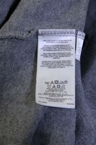 346 Brooks Brothers Mens Half Zipper Turtleneck Sweater Gray Cotton Size Large