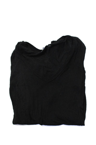 James Perse Free People Womens Tee Shirt Blouse Black Size 4 Medium Lot 2