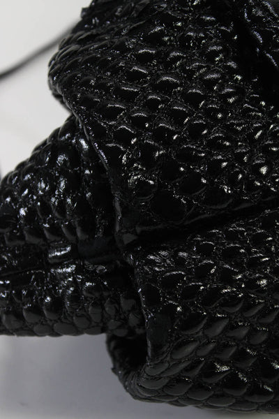 Giorgio Armani Womens Darted Textured Quilted Magnetic Frame Handbag Black