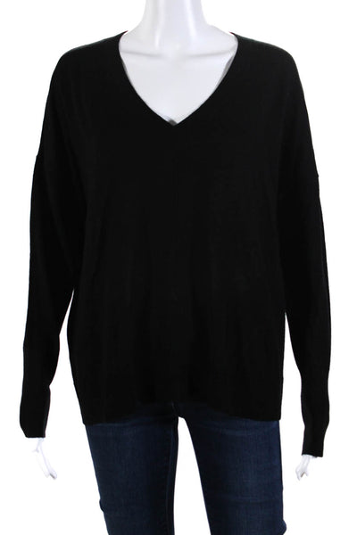 Banana Republic Womens 100% Merino Wool V Neck Pullover Sweater Black Size M