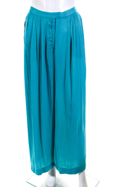 Rag & Bone Womens Pleated Hook + Bar Closure Mid-Rise Trousers Blue Size 2