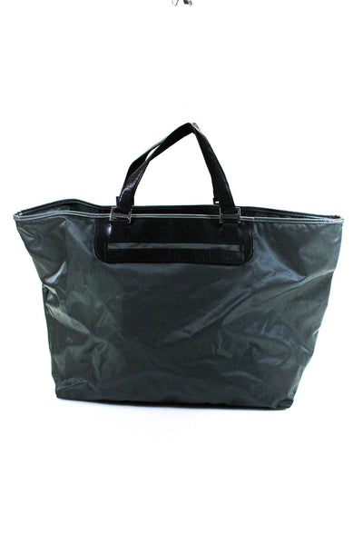 Tumi Womens 'Pack-A-Way' Fabric Leather Top Handle Tote Handbag Gray Black