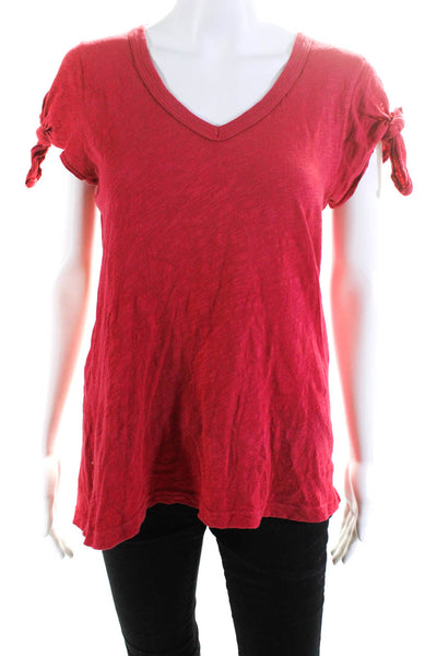 Wilt Womens V-Neck Short Sleeve Pullover Casual T-Shirt Red Size XS