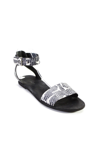 Vince Womens Animal Print Strappy Ankle Buckled Sandals Gray Size 9.5