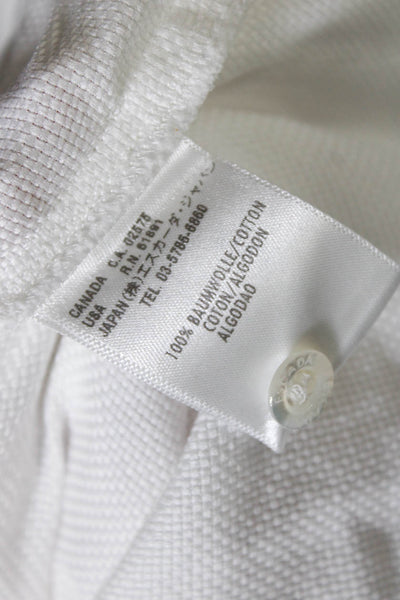Escada Womens Cotton Round Neck Ruffle Sleeve Blouse Top White Size 40 M