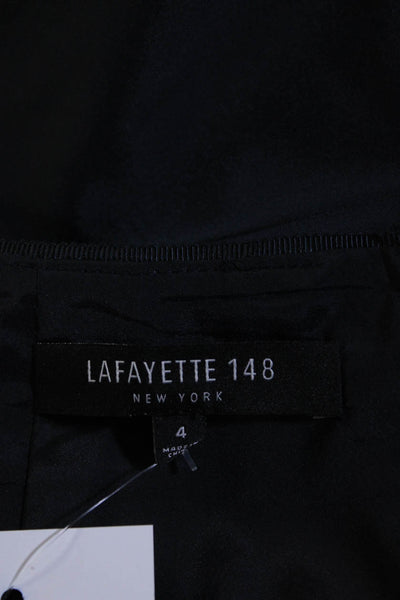 Lafayette 148 New York Women's Lined Knee Length Straight Skirt Navy Size 4