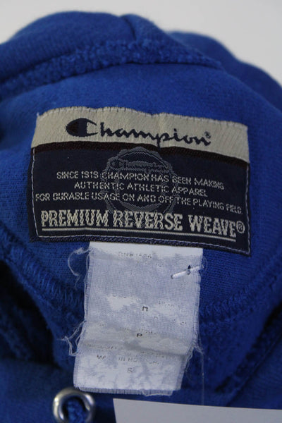 Champion Womens Pullover Drawstring Hoodie Sweater Blue Cotton Size Small