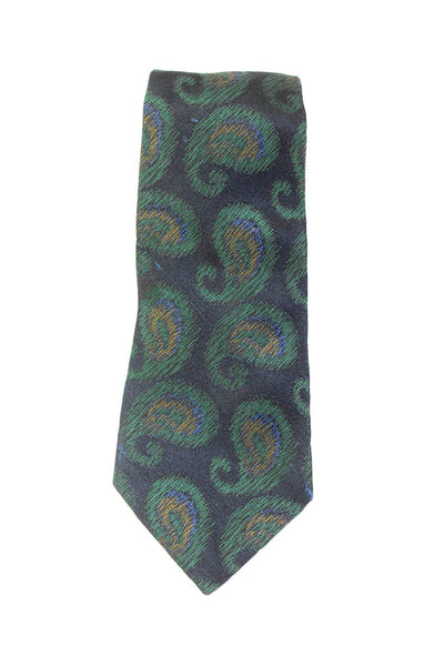 Missoni Mens Silk Paisley Print Tie Necktie Navy Size OS