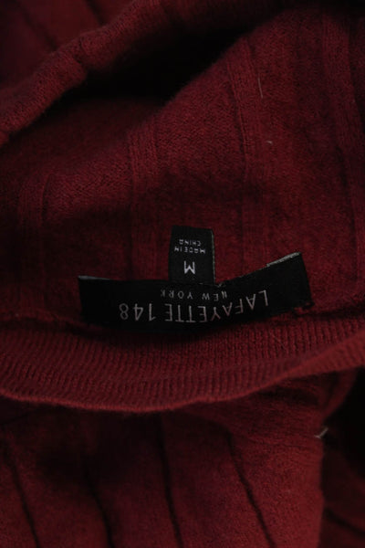 Lafayette 148 New York Wopmens Turtleneck Sweater Red Wool Size Medium