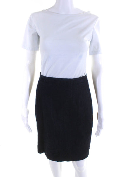 Elie Tahari Womens Denim Mini Pencil Skirt Blue Cotton Size 6