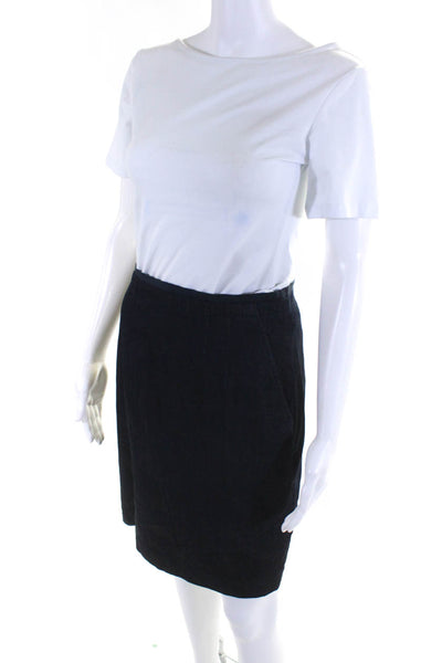 Elie Tahari Womens Denim Mini Pencil Skirt Blue Cotton Size 6