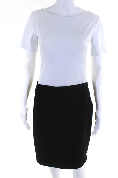 L.K. Bennett Womens Flat Front Mini Skirt Black Wool Size 8