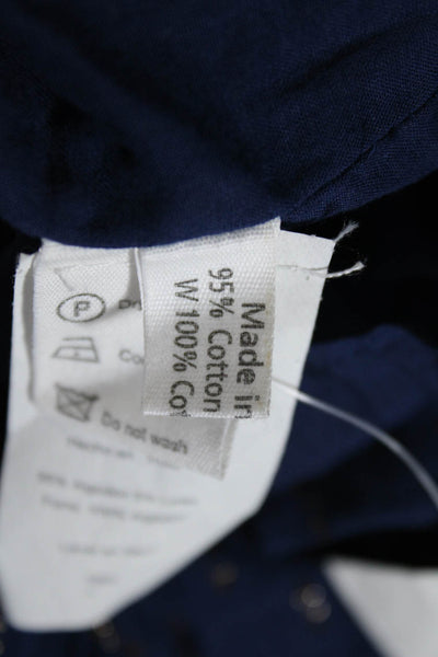 Megan Park Womens Cotton Patterned Sleeveless Button-Up Maxi Dress Blue Size 1