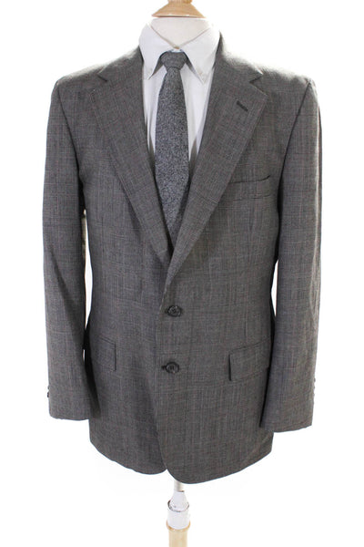 Polo University Club By Ralph Lauren Mens Wool V-Neck Suit Jacket Gray Size 42R
