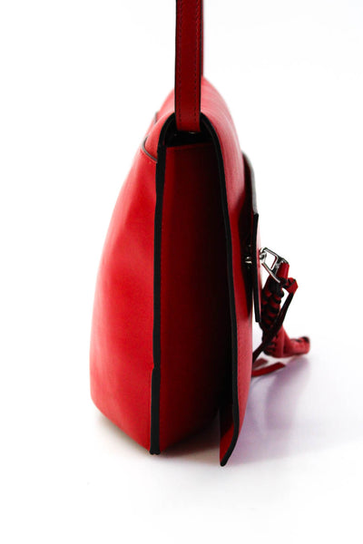 Elena Ghisellini Women's Leather Adjustable Shoulder Bag Red Size S