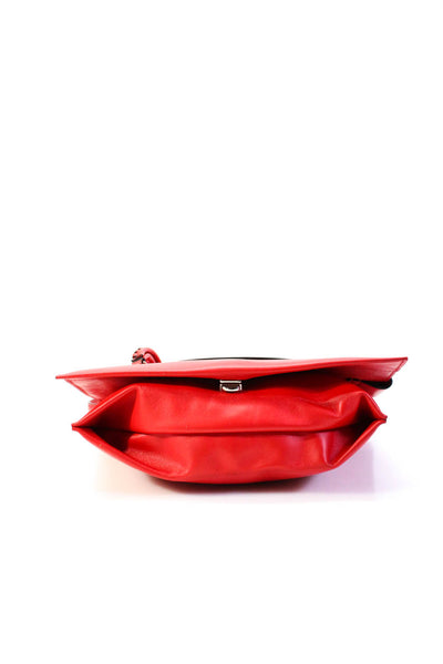 Elena Ghisellini Women's Leather Adjustable Shoulder Bag Red Size S