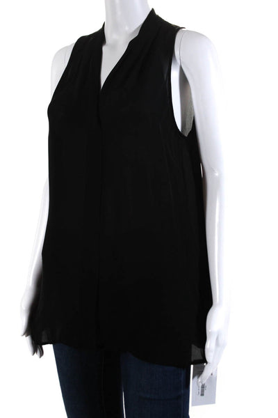 Theory Womens Silk V Neck Pullover Kylin Tank Top Black Size Large