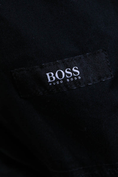 Boss Hugo Boss Mens Wool Hook & Eye Straight Leg Dress Pants Black Size EUR38
