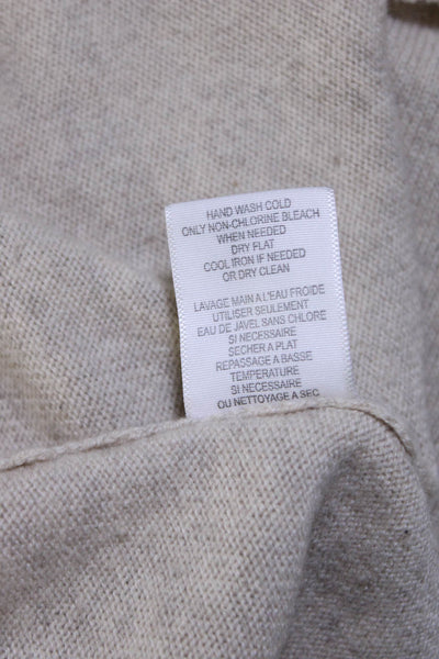 Joie WOmen's Wool Long Sleeve Asymmetric Hem V-Neck Shift Dress Beige Size M