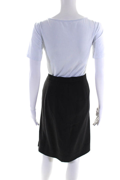 Cerruti 1881 Womens Wool Woven Lined Straight Knee Length Skirt Gray Size 14