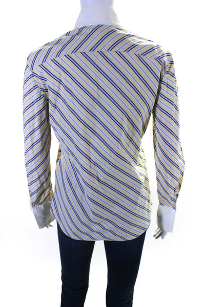 Ralph Lauren Black Label Mens Yellow Cotton Striped Long Sleeve Shirt Size 6