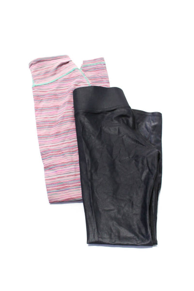 Carbon38 Lululemon Womens Metallic Striped Athletic Leggings Pink Size XS Lot 2