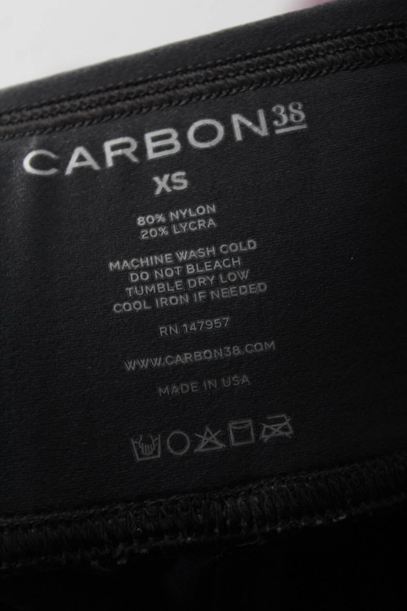 Carbon 38 Black Striped Leggings Size XS