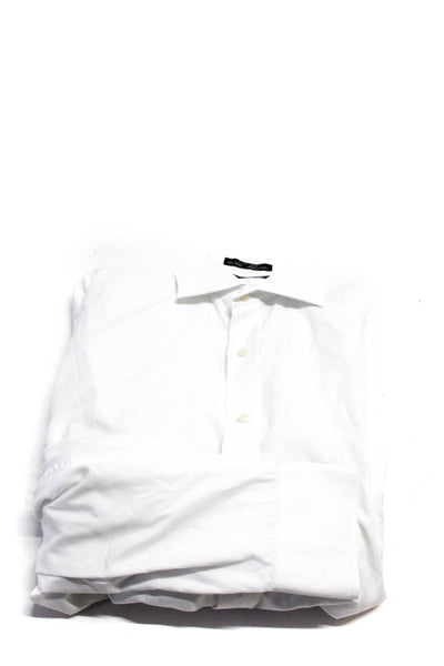 Saks Fifth Avenue Mens Cotton Buttoned-Up Long Sleeve Top White Size EUR34 Lot 2
