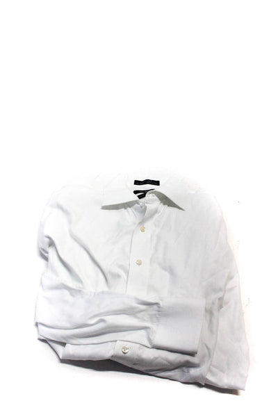Saks Fifth Avenue Mens Cotton Buttoned-Up Long Sleeve Top White Size EUR34 Lot 2