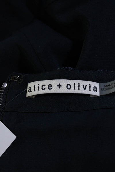Alice + Olivia Women's Pleated Knee Length Skirt Blue Size 10
