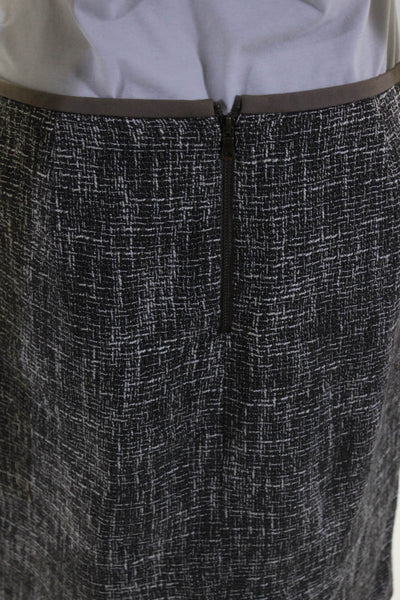 Elie Tahari Women's Tweed Knee Length Lined Textured Skirt Gray Size 10