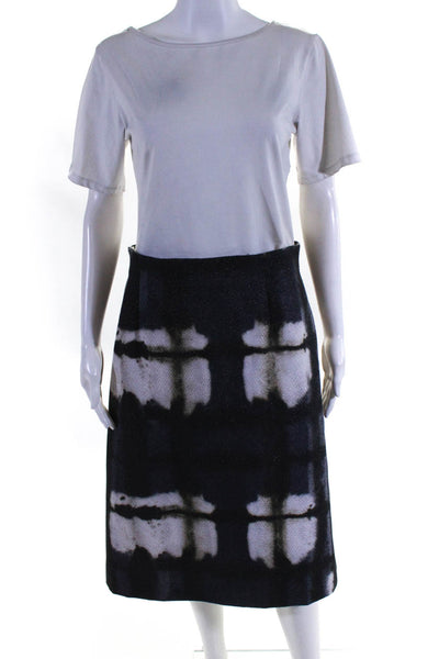 Lafayette 148 New York Women's Abstract Print Lined A-Line Skirt Black Size 6