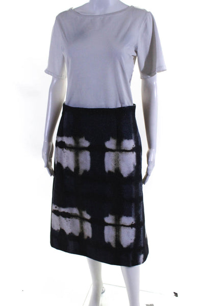 Lafayette 148 New York Women's Abstract Print Lined A-Line Skirt Black Size 6