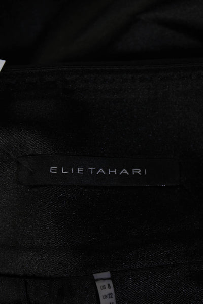 Elie Tahari Women's Lined Straight Knee Length Skirt Black Size 8