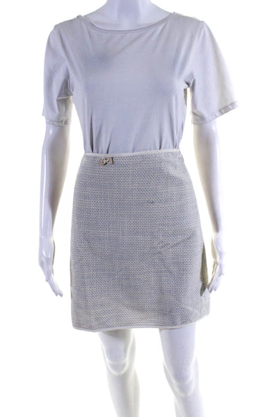 Elie Tahari Women's Tweed Knee Length Lined Straight Skirt White Size 10