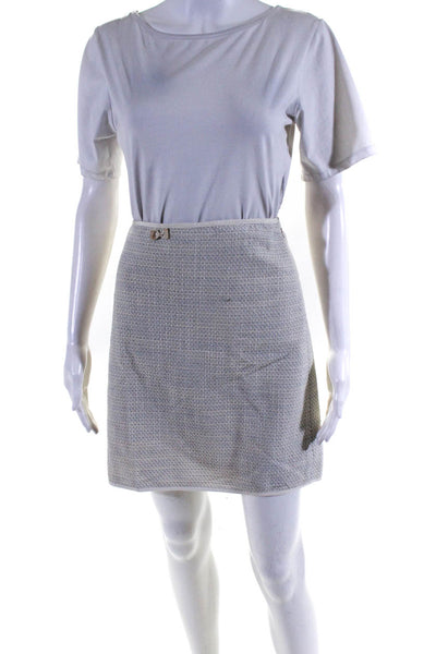 Elie Tahari Women's Tweed Knee Length Lined Straight Skirt White Size 10