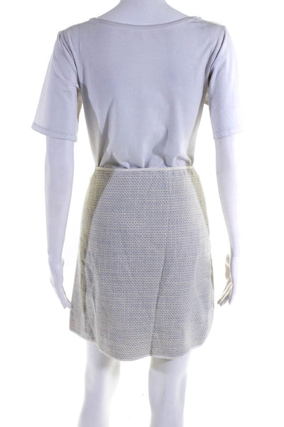 Elie Tahari Women's Tweed Knee Length Lined Straight Skirt White Size 10