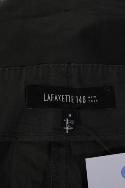 Lafayette 148 New York Women's High Rise Straight Leg Trousers Gray Size 8