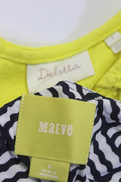 Deletta Anthropologie Maeve Womens V-Neck Tank Top Chartreuse Size S Lot 2