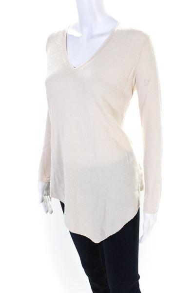 Joie Womens Wool Asymmetrical Hem Long Sleeve Pullover Sweater Beige Size XS