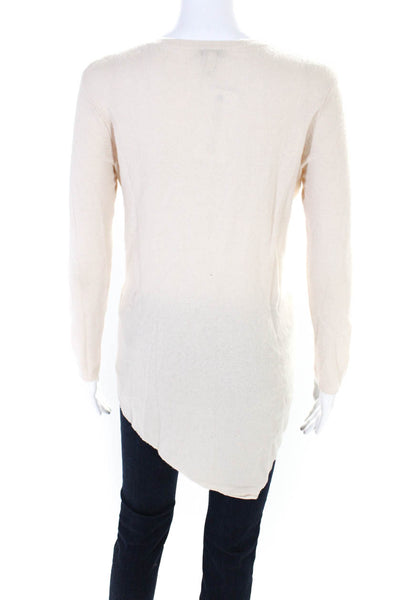 Joie Womens Wool Asymmetrical Hem Long Sleeve Pullover Sweater Beige Size XS