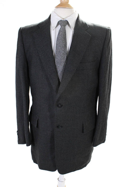 Pierre Cardin Couture Mens Dark Gray Two Button Long Sleeve Blazer Size 44