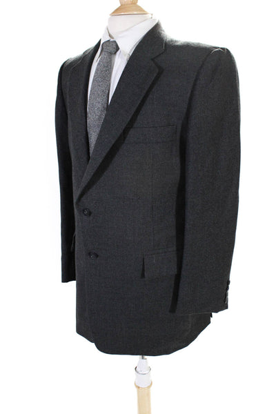 Pierre Cardin Couture Mens Dark Gray Two Button Long Sleeve Blazer Size 44